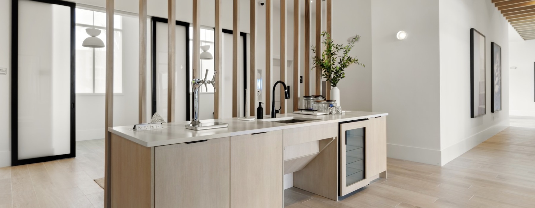 Wellness Bar with Sink and Drink Chiller